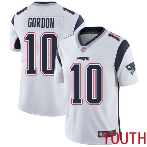 New England Patriots Football #10 Vapor Untouchable Limited White Youth Josh Gordon Road NFL Jersey
